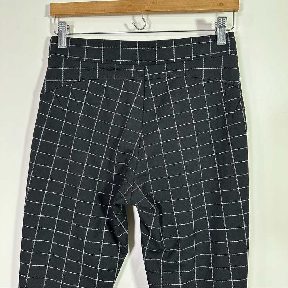 Kay Unger NY Black White Windowpane Plaid High Rise Legging - Picture 5 of 6